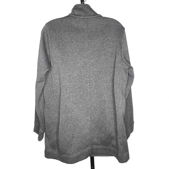 Lands End Full ZIP‎ SWEATER jacket Collared Cardigan Pockets Gray size medium - Picture 8 of 10